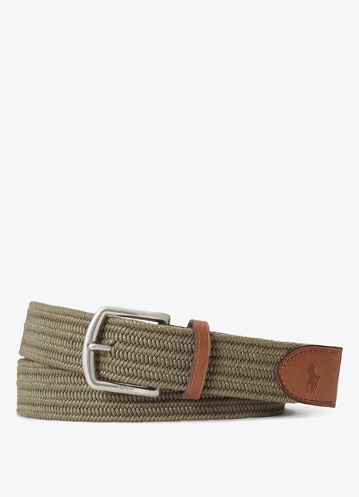 Ralph Lauren Gevlochten riem met details van leer