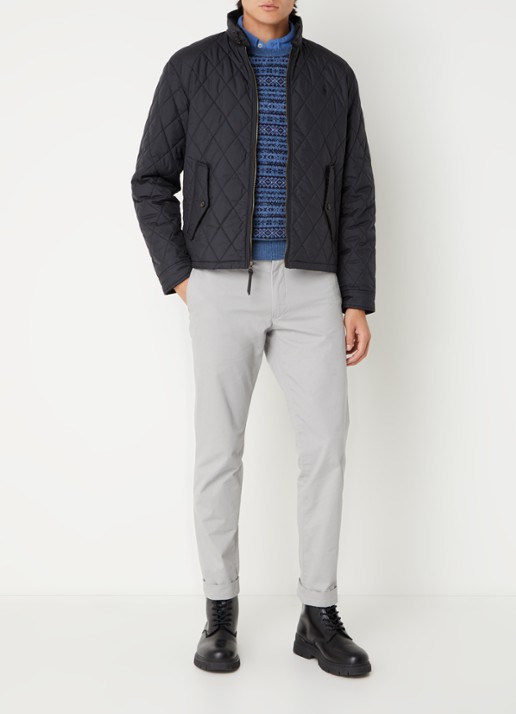 Ralph Lauren Gewatteerd jack met quilt patroon - voorkant 4 polo black