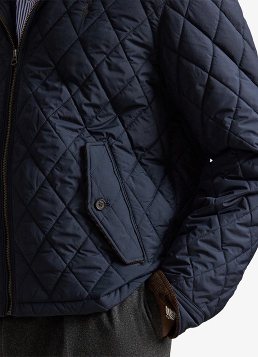 Ralph Lauren Gewatteerd jack met quilt patroon - detail 5 college navy/charcoal / donkerblauw