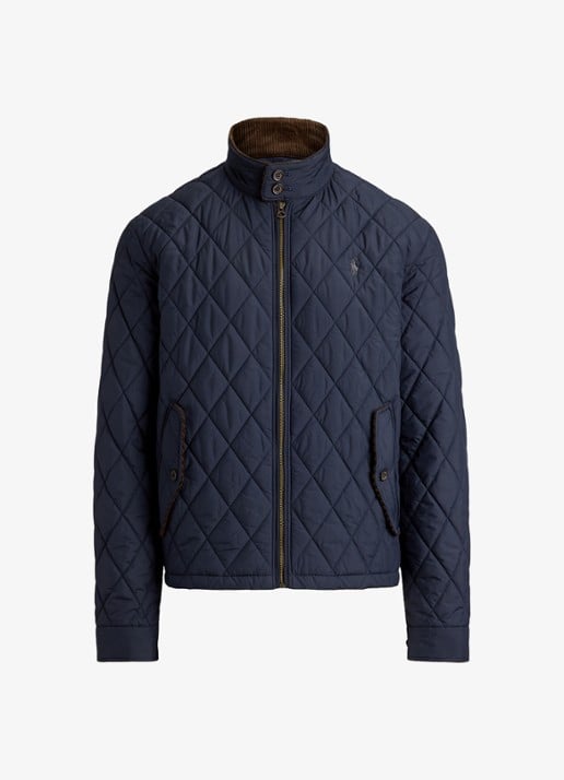 Ralph Lauren Gewatteerd jack met quilt patroon - voorkant college navy/charcoal / donkerblauw