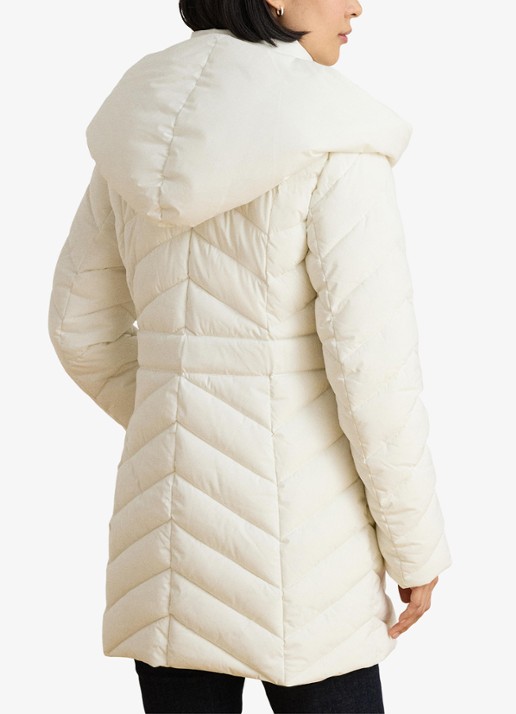 Ralph Lauren Gewatteerde jas met capuchon - achterkant 3 creme
