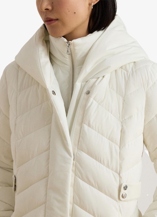 Ralph Lauren Gewatteerde jas met capuchon - detail 2 creme
