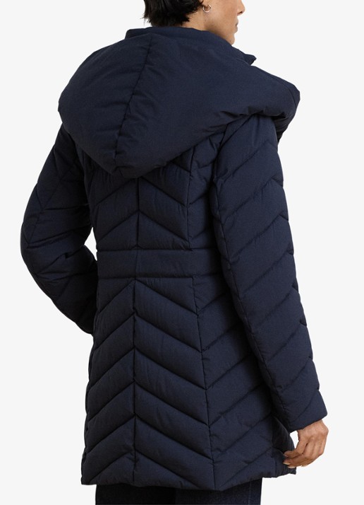 Ralph Lauren Gewatteerde jas met capuchon - achterkant 3 blauw