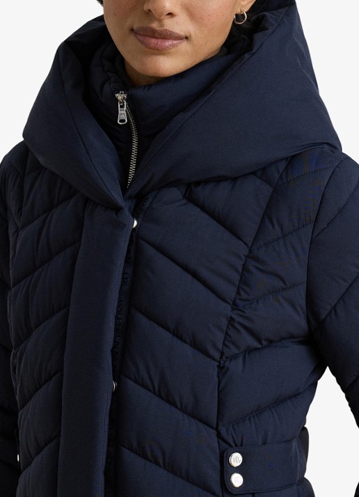 Ralph Lauren Gewatteerde jas met capuchon - detail 2 blauw