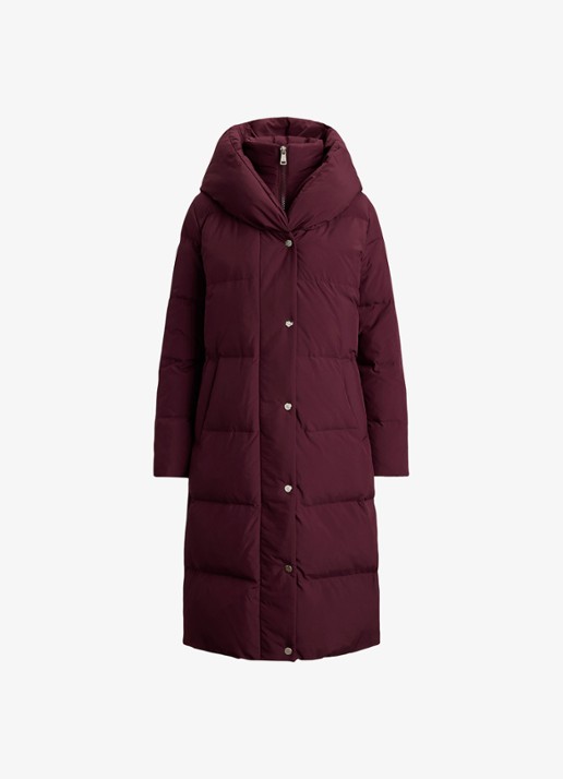 Ralph Lauren Gewatteerde jas met donsvulling - voorkant 4 dark garnet / bordeauxrood