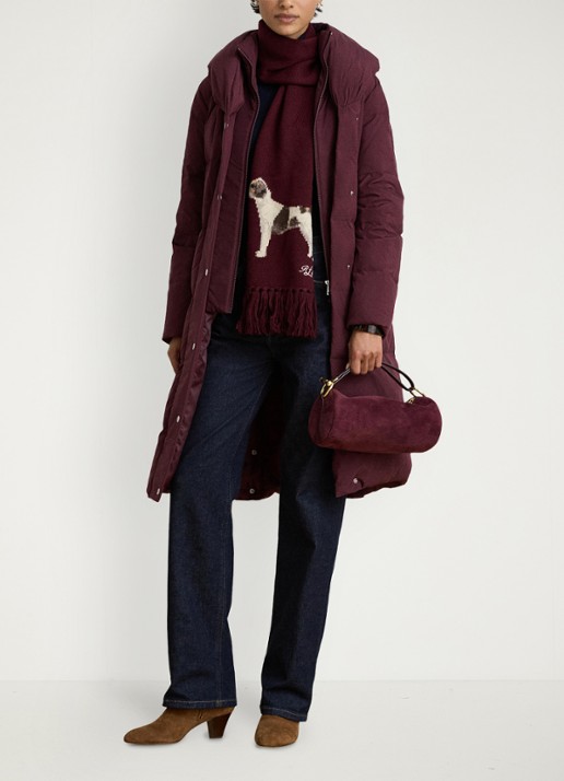 Ralph Lauren Gewatteerde jas met donsvulling - voorkant 5 dark garnet / bordeauxrood