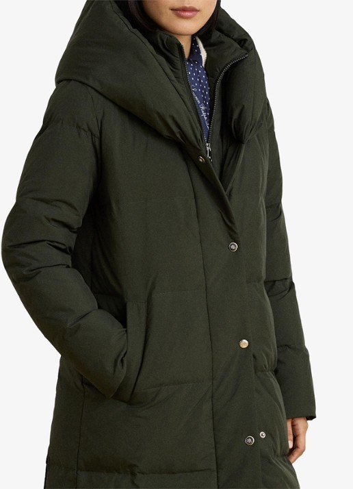 Ralph Lauren Gewatteerde jas met donsvulling - detail grijs
