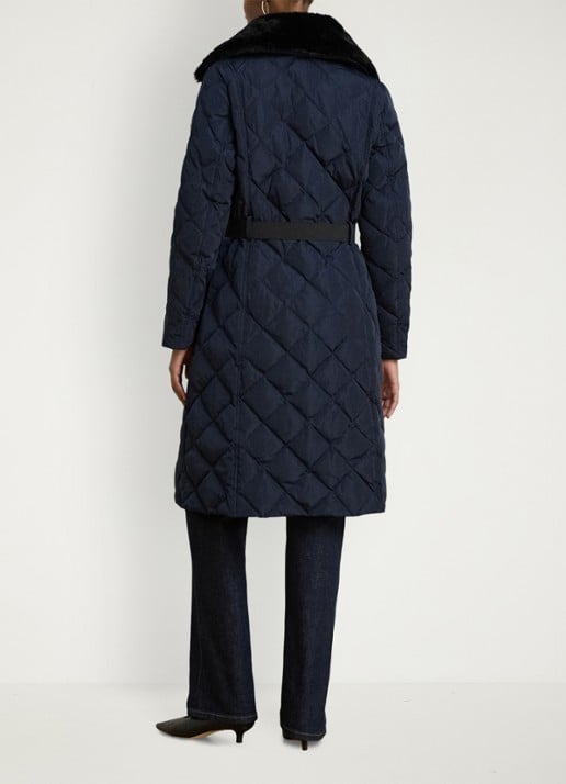 Ralph Lauren Gewatteerde jas met quilt patroon en ceintuur - achterkant 5 blauw