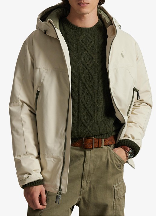 Ralph Lauren Gewatteerde jas met ritszakken - detail 3 basic sand / beige