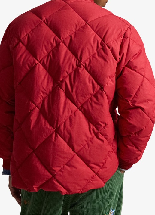 Ralph Lauren Gewatteerde jas met steekzakken en logoprint - achterkant 3 sweet tomato / rood