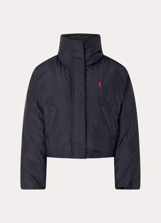 Ralph Lauren Gewatteerde puffer jas met steekzakken - voorkant 2 zwart