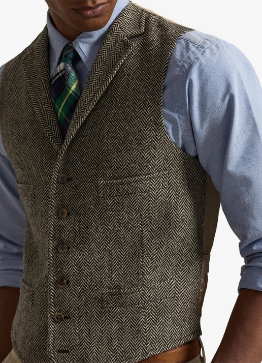 Ralph Lauren Gilet met paspelzakken - detail 5 black and cream / zwart