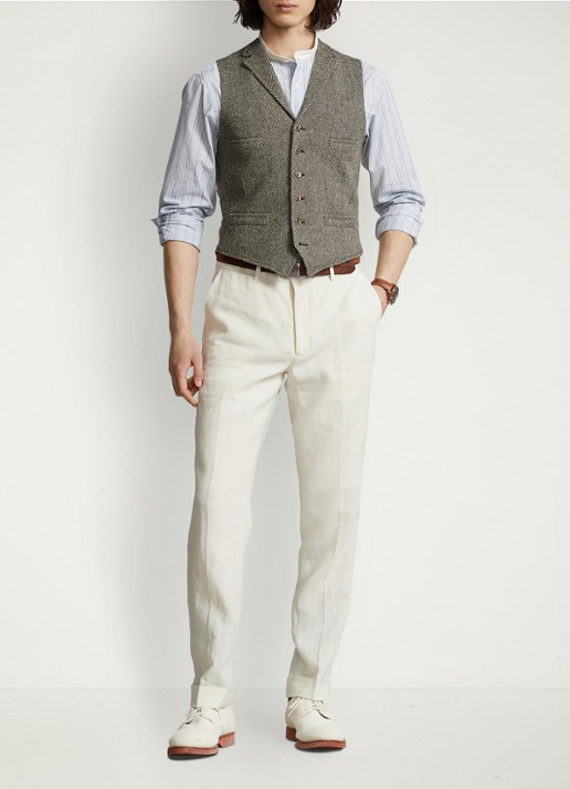 Ralph Lauren Gilet met paspelzakken - voorkant 3 black and cream / zwart