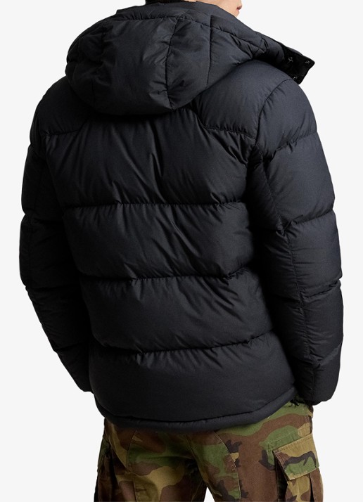 Ralph Lauren Gorham puffer jack met donsvulling en ritszakken - achterkant 5 polo black / zwart