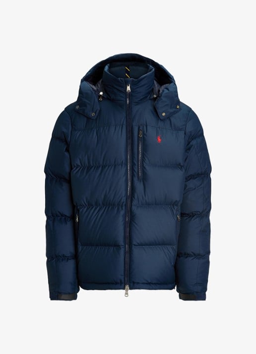 Ralph Lauren Gorham puffer jack met donsvulling en ritszakken - voorkant 4 collection navy / donkerblauw