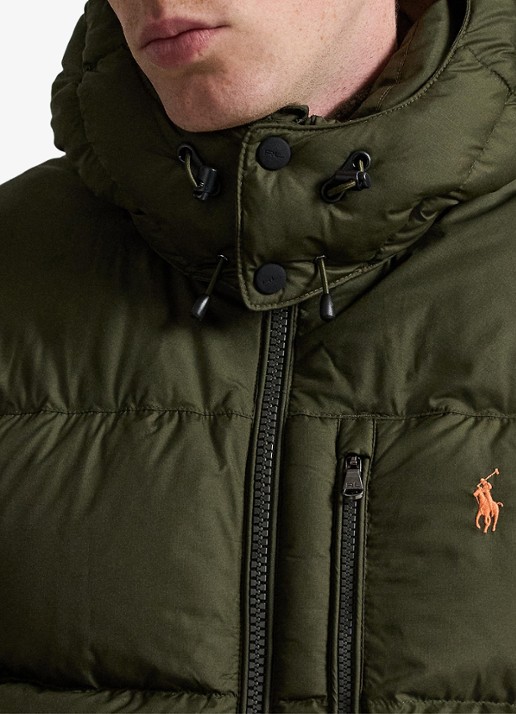 Ralph Lauren Gorham puffer jack met donsvulling en ritszakken - detail 2 company olive / olijfgroen