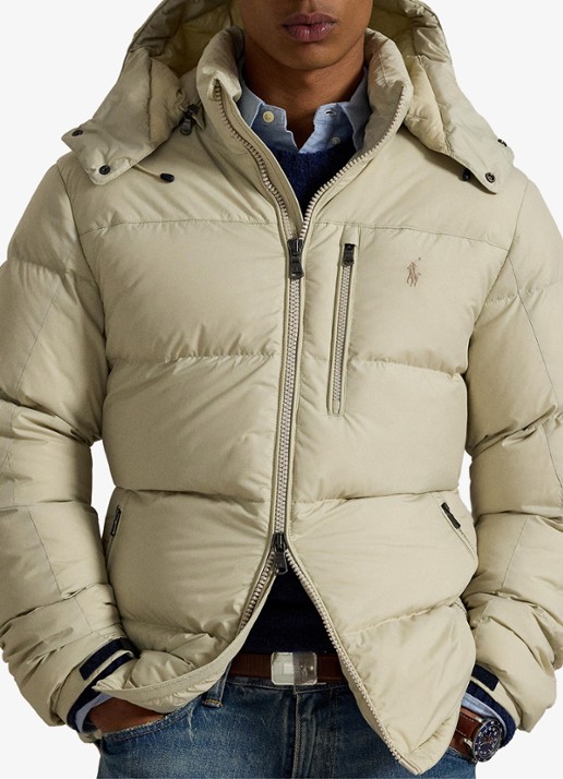 Ralph Lauren Gorham puffer jack met donsvulling en ritszakken - detail 4 basic sand / zand