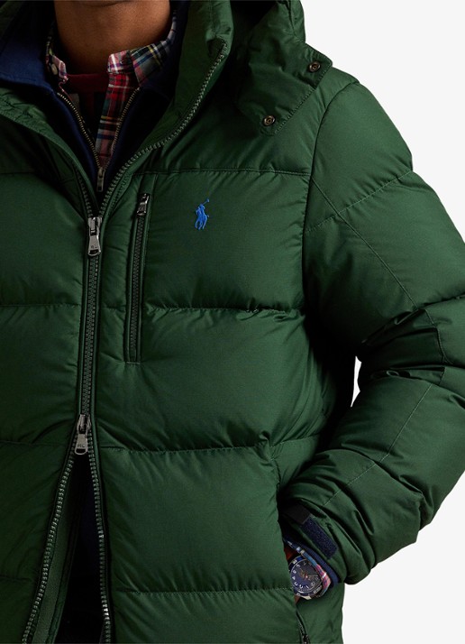 Ralph Lauren Gorham puffer jack met donsvulling en ritszakken - detail 3 bottle green / donkergroen
