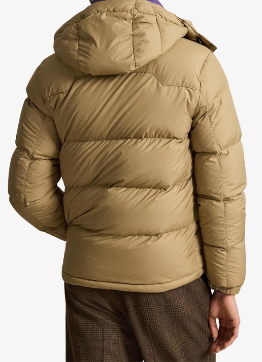 Ralph Lauren Gorham puffer jack met donsvulling en ritszakken - achterkant 5 desert khaki / khaki