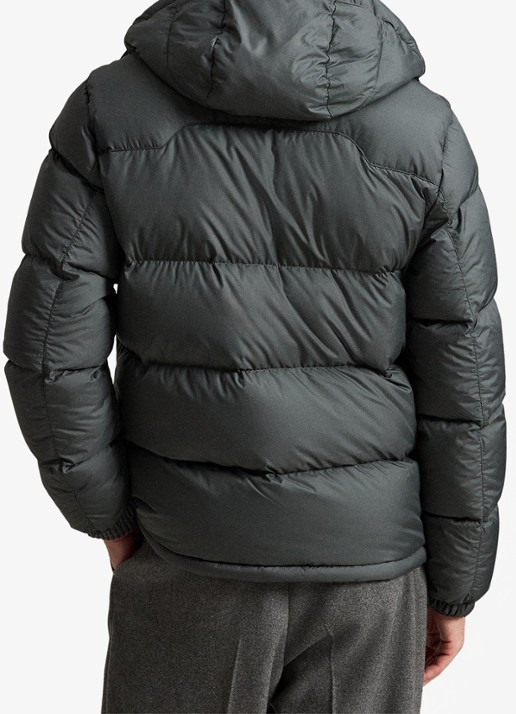 Ralph Lauren Gorham puffer jack met donsvulling en ritszakken - achterkant charcoal grey / grijs
