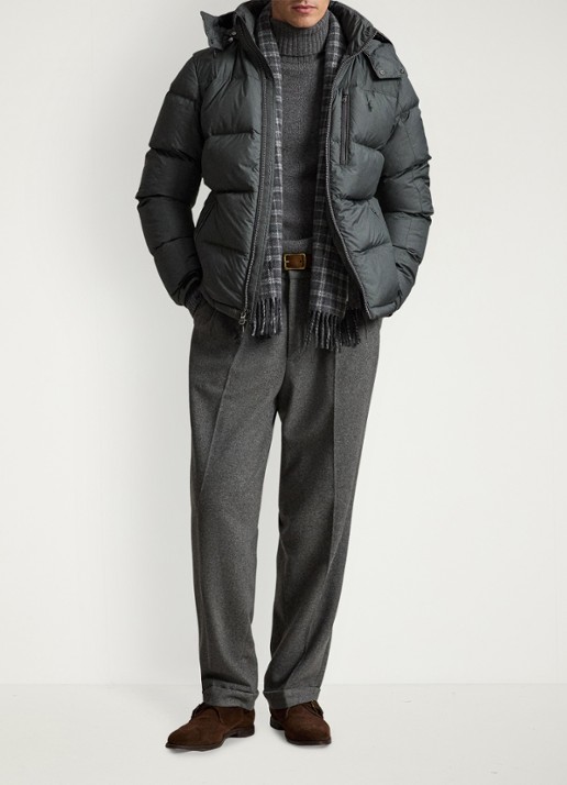 Ralph Lauren Gorham puffer jack met donsvulling en ritszakken - detail 2 charcoal grey / grijs