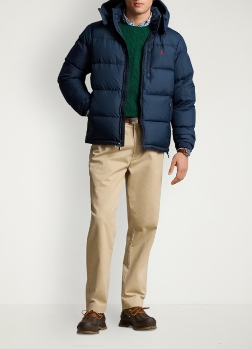 Ralph Lauren Gorham puffer jack met ritszakken - voorkant 7 collection navy / donkerblauw