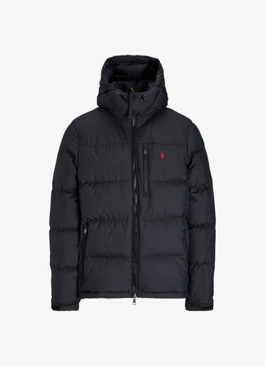 Ralph Lauren Gorham puffer jack met ritszakken - voorkant 3 polo black / zwart
