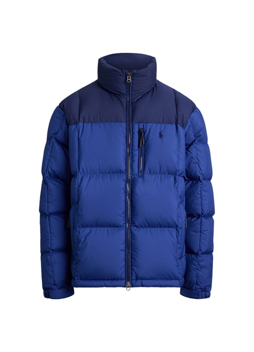 Ralph Lauren Gorham puffer jas met opstaande kraag - voorkant 2 newport navy / donkerblauw