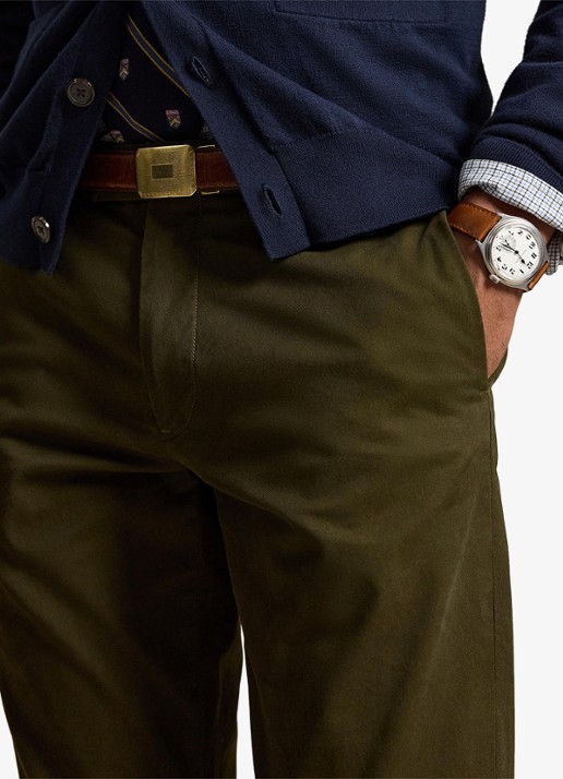 Ralph Lauren Greenwich slim fit chino met stretch - detail 5 dark loden / donkergroen