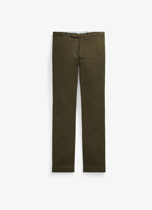 Ralph Lauren Greenwich slim fit chino met stretch - voorkant dark loden / donkergroen