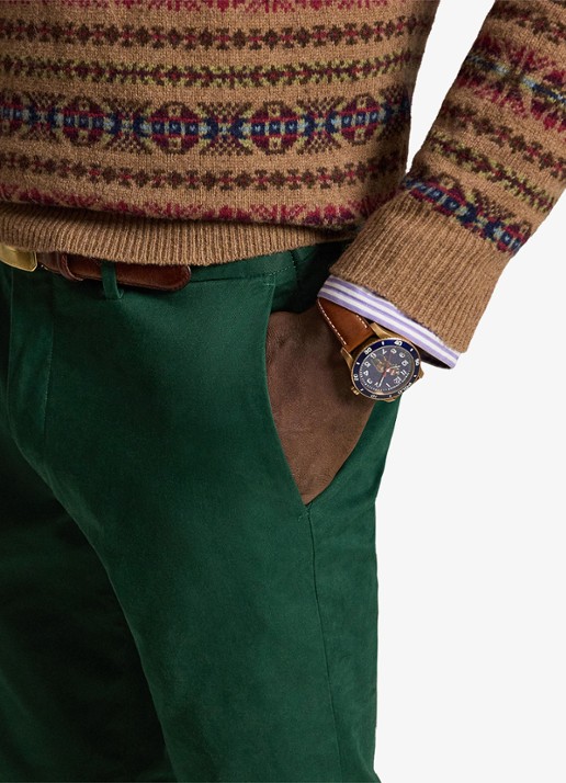 Ralph Lauren Greenwich slim fit chino met stretch - detail 3 college green / donkergroen