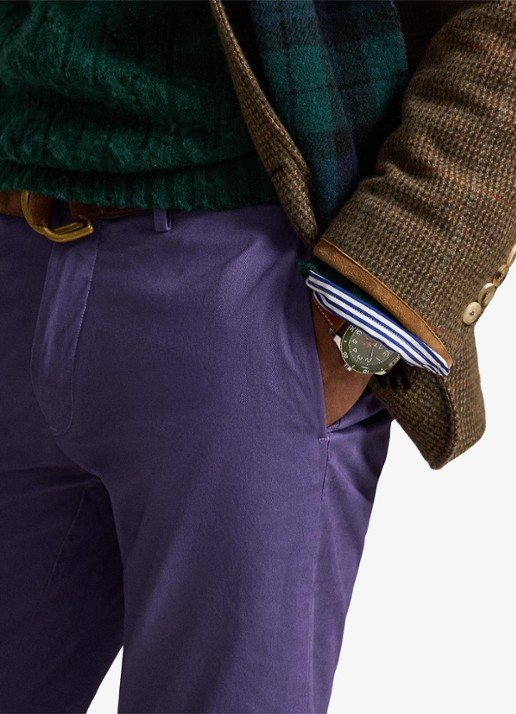 Ralph Lauren Greenwich slim fit chino met stretch - detail 5 juneberry / paars