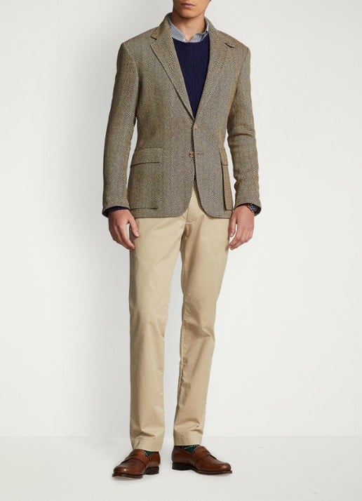 Ralph Lauren Greenwich slim fit chino met stretch - voorkant 2 classic khaki / khaki