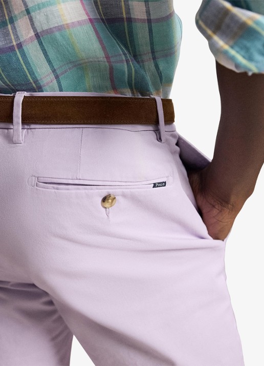 Ralph Lauren Greenwich slim fit stretch chino broek - detail 4 spring iris / paars