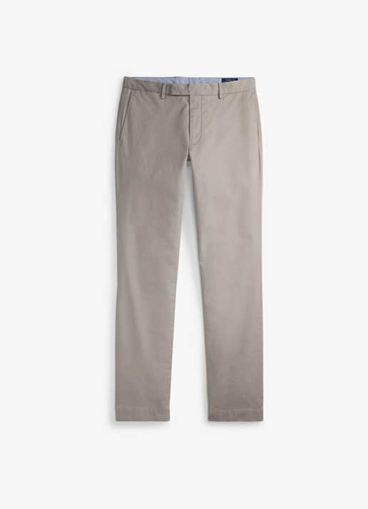Ralph Lauren Greenwich slim fit stretch chino broek - voorkant 3 grey fog / grijs