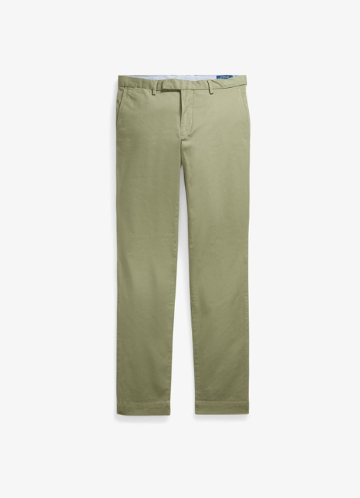 Ralph Lauren Greenwich slim fit stretch chino broek - voorkant sage green / groen