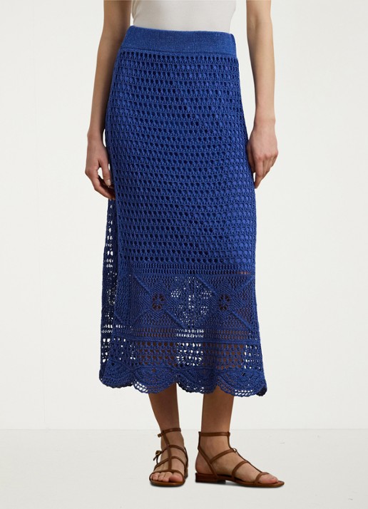 Ralph Lauren Grofgebreide rok met opengewerkt dessin
