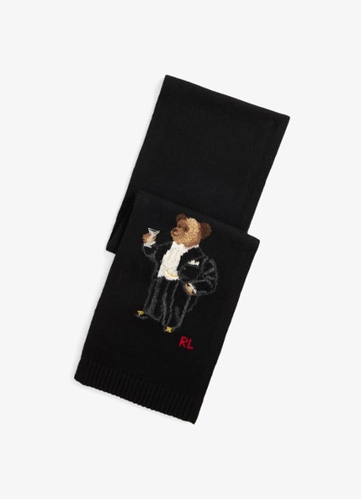Ralph Lauren Grofgebreide sjaal van wol met ingebreid patroon
