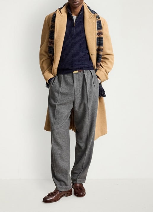 Ralph Lauren Grofgebreide trui in wolblend met halve rits