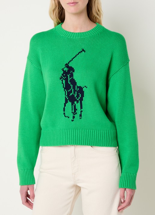 Ralph Lauren Grofgebreide trui met ingebreide logoprint