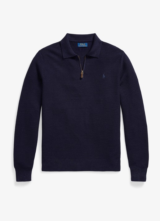 Ralph Lauren Grofgebreide trui van wol met halve rits