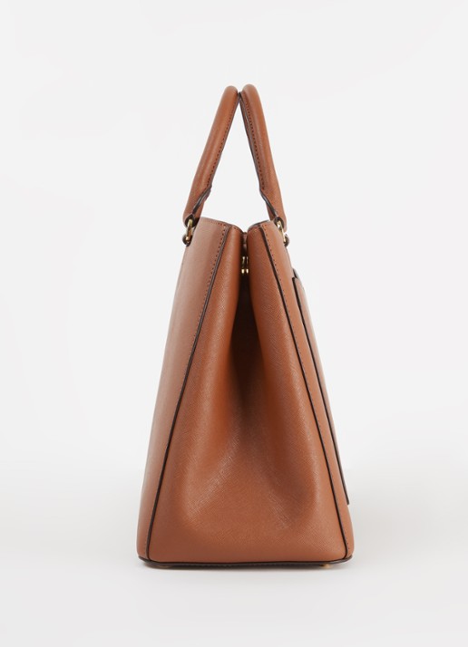 Ralph Lauren Handtas van leer met logo - detail 4 cognac