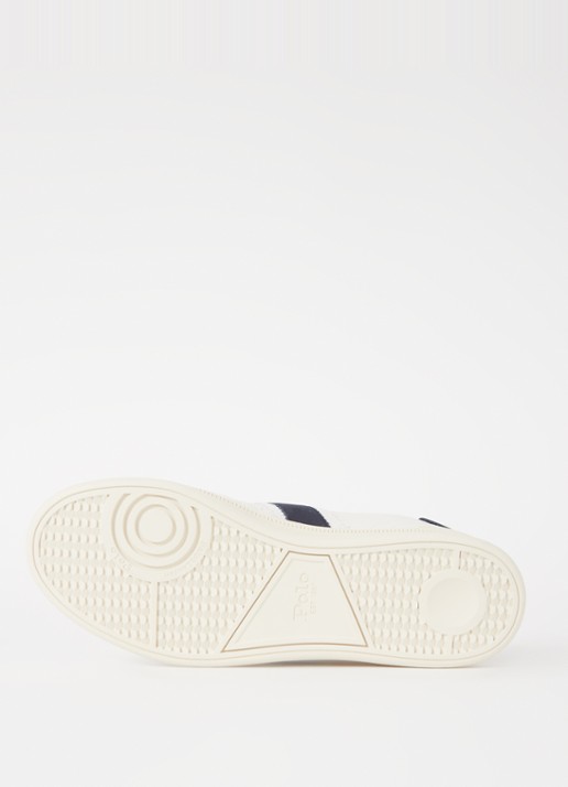 Ralph Lauren Heritage Aera sneaker van leer met suède details  - detail 4 gebroken wit