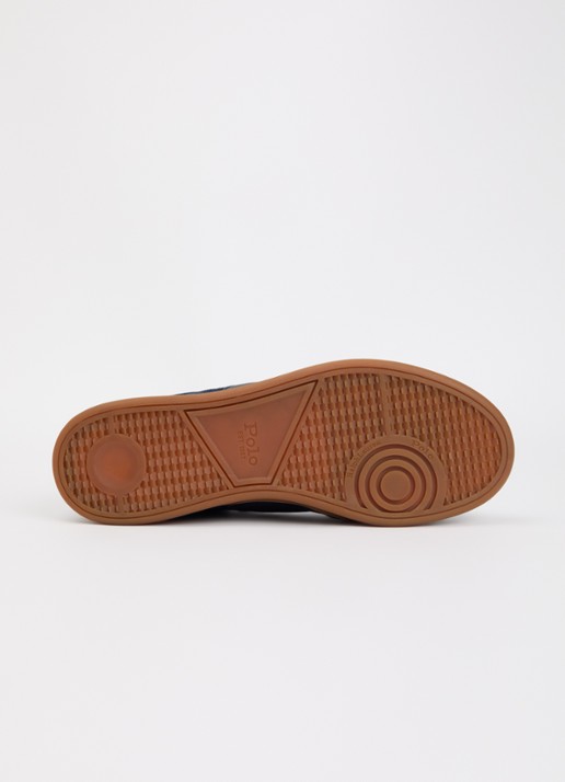 Ralph Lauren Heritage Aera sneaker van suède met leren details en logo - detail 5 royalblauw