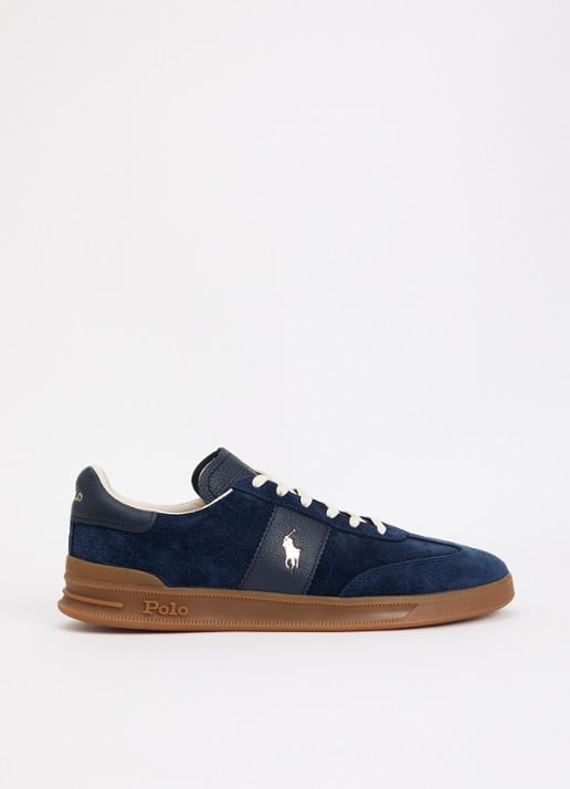 Ralph Lauren Heritage Aera sneaker van suède met leren details en logo