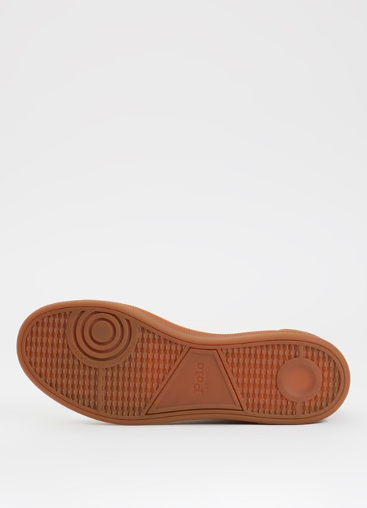Ralph Lauren Heritage Court II sneaker van leer met details van wol - detail 3 wit