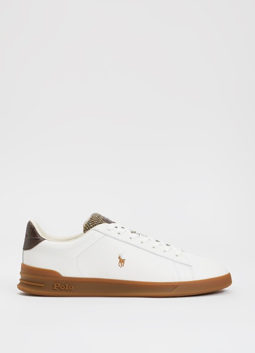 Ralph Lauren Heritage Court II sneaker van leer met details van wol