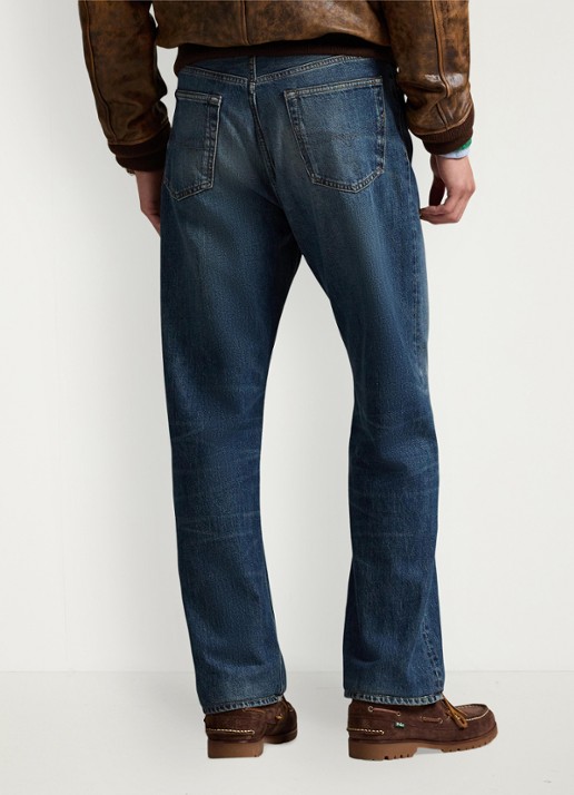Ralph Lauren Heritage straight leg jeans met medium wassing - achterkant norwich / indigo