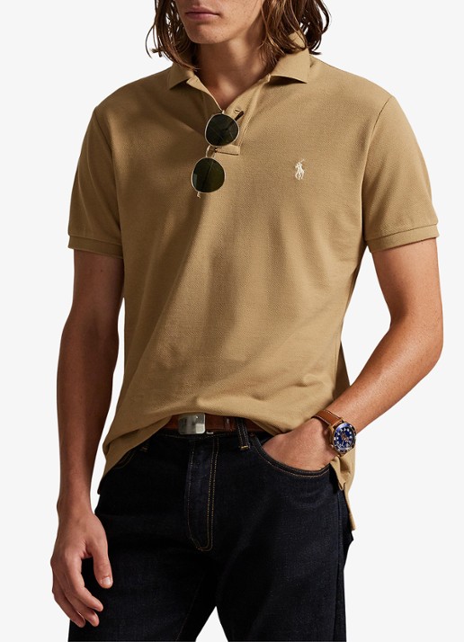 Ralph Lauren Het iconische mesh Polo-shirt - detail cafe tan / bruin