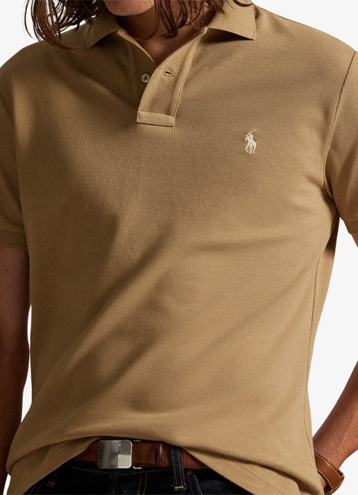 Ralph Lauren Het iconische mesh Polo-shirt - detail 2 cafe tan / bruin